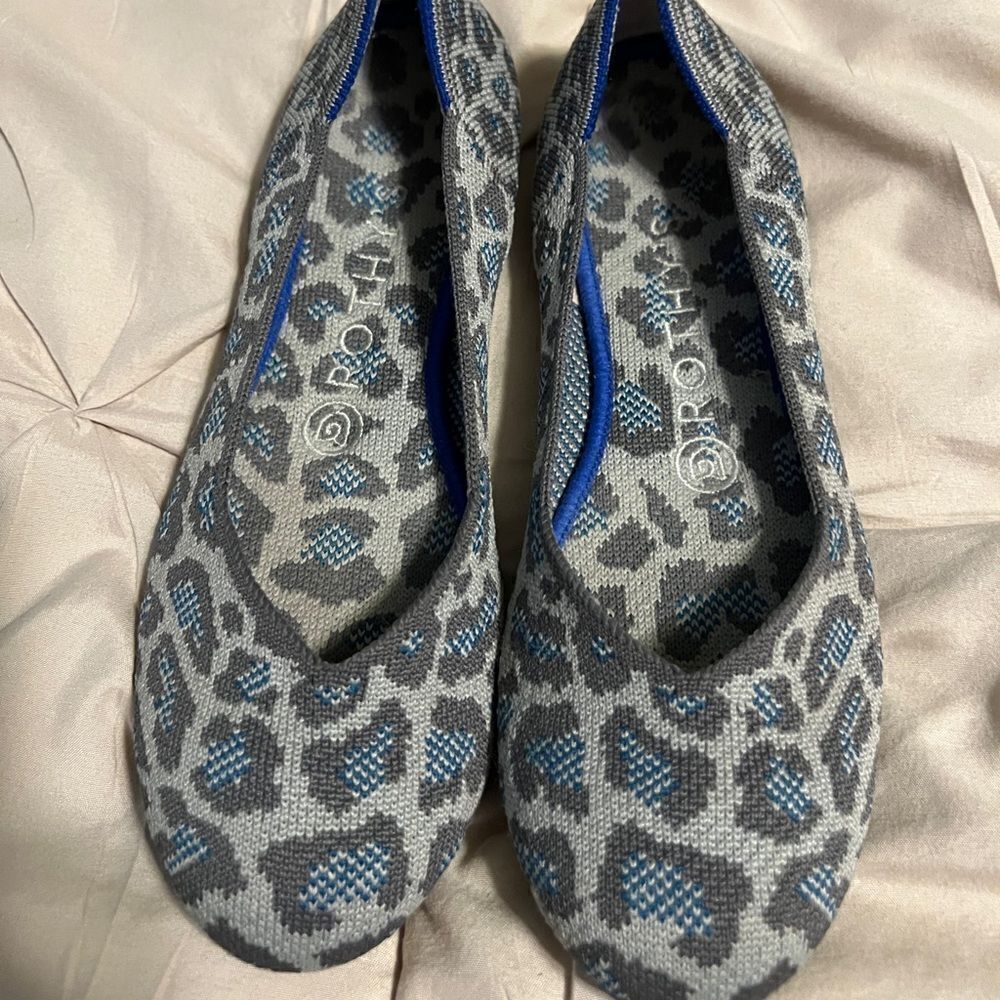 Rothy's Women's Leopard Print Flats - Gray and Blue